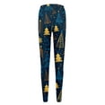 thumbnail image 5 of YujiCraft Women's Christmas Print Plus Velvet Warm Elastic Leggings, High Waist Fleece Lined Winter Pants,L, 5 of 5