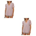 thumbnail image 4 of Qarigey Blusa de manga corta para mujer, camisa informal bordada, vacaciones en la playa, compras, banquete de negocios, Top de verano, Type1 NO1, 4 of 6