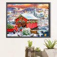 thumbnail image 2 of Pintura de diamante con cuentas cuadradas 5D DIY, Kit de pueblo nevado, decoración del hogar, 50x40cm, 2 of 9