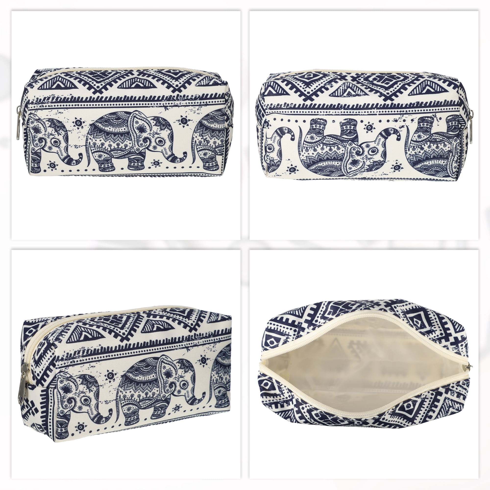 Unique Bargains Portable Makeup Bag for Business Travel Vacation Camping Gym Beige