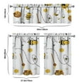 thumbnail image 6 of Kitchen Curtains 36 Inch Short - 3 Panel Set with Cute Bumble Bee and Honeycomb Print, Rod Pocket Window Curtain, 100% Polyester for Bee Lovers, Farmhouse, Kitchen, Living Room, Easy Wash, 6 of 6