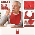 thumbnail image 4 of Adult Mealtime Protector, Terry Cloth Drool Bib, Absorbent Meal Bib, Machine Washable Bib, 30X18 in Red Waterproof Cotton Spill Proof, Adjustable Neckline Full Coverage Guard to, 4 of 7