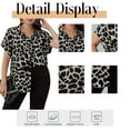 thumbnail image 5 of Cuteduck Womens Plus Size Blouses Leopard Print Button Down Loose Fit Casual Short Sleeve Top 1X-5X, 5 of 7