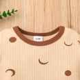 thumbnail image 4 of Toddler Baby Boy Girl Clothes Set 3M-24M Short Sleeve Star Moon Sun Printed Ribbed T-shirt Tops Shorts Outfits, 4 of 6