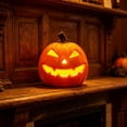 thumbnail image 4 of Halloween Lights Pumpkin Decor, Battery Operated Light Up Jack O Lantern with Spooky Carved Triangle Face, LED Plastic Pumpkin Lamp, Classic Glowing Pumpkin for Home Mantel Party, 4 of 6