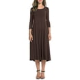 thumbnail image 4 of Sonducket Vestido de mujer Cuello Otoño Vestido de mujer Traje de cuello Media manga Vestido de columpio grande Vestidos Marrón S Sonducket AP003182-25, 4 of 6