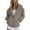 Coffee, variant on Dvprdro Women's Solid Color Hooded Sweatshirt Jacket Long Sleeve Button Up Fall Winter Pullover Cozy Outerwear Jackets Tops with Pockets Dark Gray S