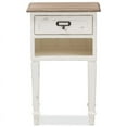 thumbnail image 4 of Bowery Hill Table de Chevet Moderne 1 Tiroir en Chêne Vieilli Blanc, 4 of 8