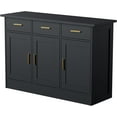 thumbnail image 7 of Cozy Castle Black Kitchen Buffet Cabinet, Black Kitchen Storage Cabinet with 3 Doors and 3 Drawers, Black Buffet Sideborad for Dining Room, Dining Room, Kitchen, 7 of 7