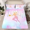 thumbnail image 2 of jejeloiu Handball Sport Lovers Queen Sheet Sets,Rainbow Glitter Print Bed Set For Boys Kids 4-Piece, 2 of 7