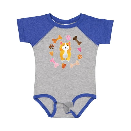 

Inktastic Cute Corgi Puppy Valentine with Hearts and Bones Boys or Girls Baby Bodysuit
