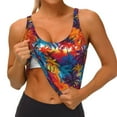 thumbnail image 4 of Naloa Colorful Hawaii Palms Sports Bras for Women, High Support Bra with Removable Pads, Comfortable - X-Large, 4 of 9
