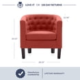 thumbnail image 5 of BELLEZE Elegant Tufted Barrel Accent Chair - Berlinda (Burgundy), 5 of 7