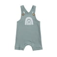 thumbnail image 1 of Xingqing Summer Newborn Baby Girls Boys Rompers 6 Colors Rainbow Printed Strap Sleeveless Button Jumpsuits, 1 of 7