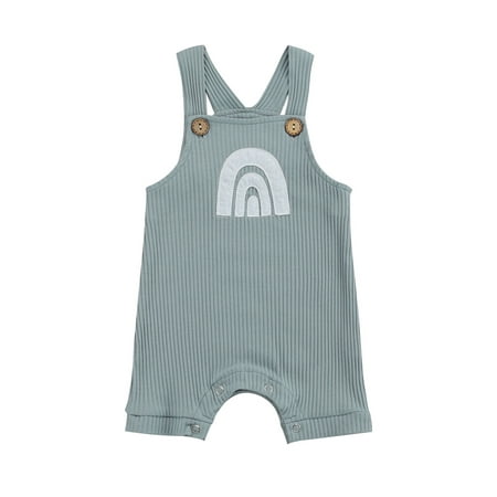 

IZhansean Newborn Baby Boy Girl Rainbow Jumpsuit Romper Bodysuit Playsuit Sunsuit Clothes Blue Gray 12-18 Months