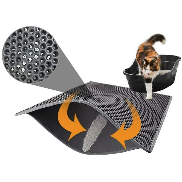 Litter box mat, cat litter mat litter box mat design litter box rug waterproof double