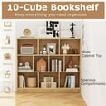 thumbnail image 6 of Neatifyes 10-Cube Bookshelf, 47.5”L Floor Bookcase with 2 Anti-Tipping Kits, Freestanding Storage Organizer, 4-Tier Display Shelf for Home, Office & Dorms (Natural, 10-Cube), 6 of 9