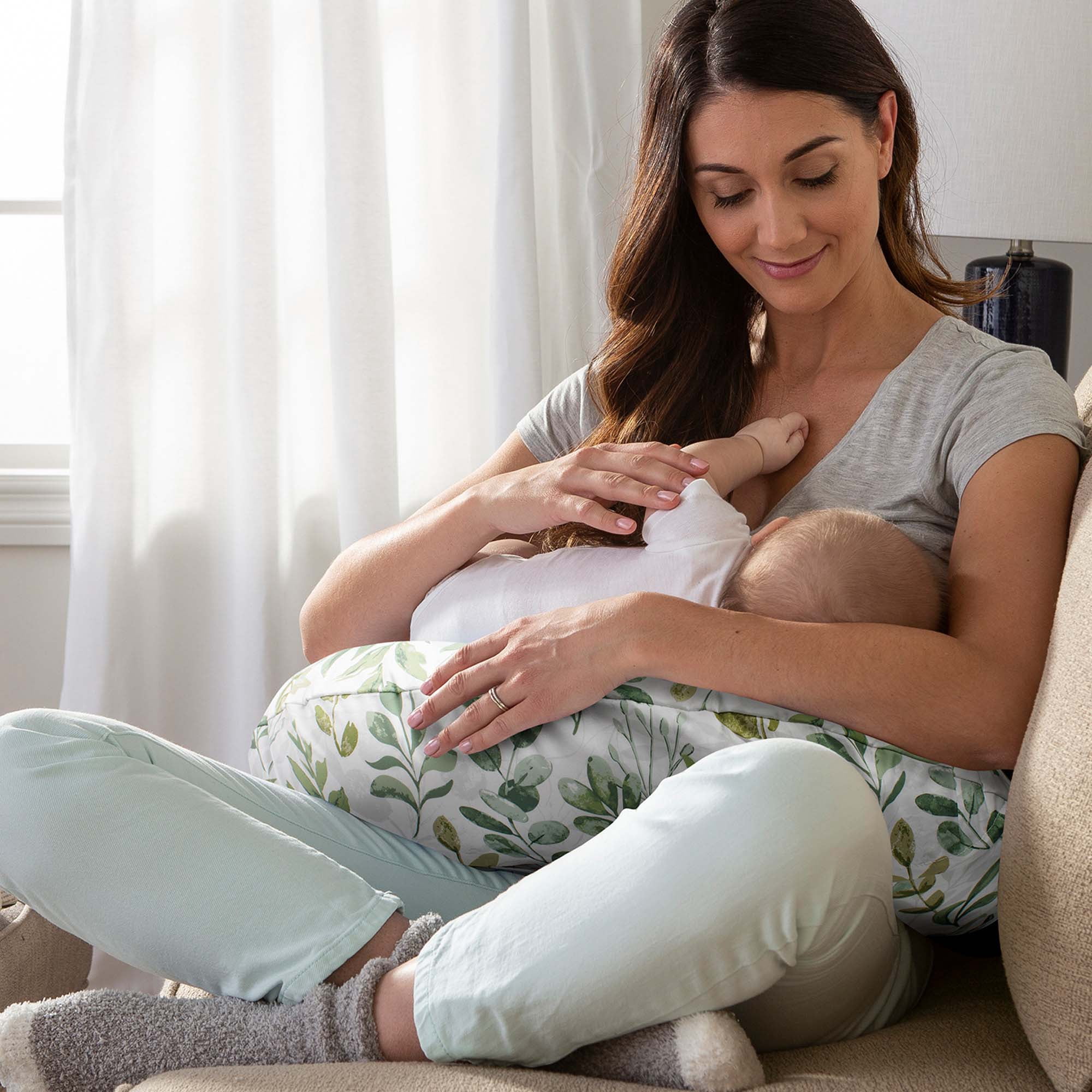 Boppy Nursing Pillow Original Support, Green Foliage