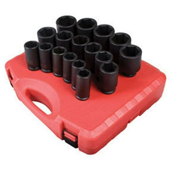 Sunex Tools 4685, 0.75-inch CR-MO Finish Socket Wrench & Set, 17 Piece