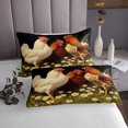 thumbnail image 3 of YST Rustic Chicken Cock Bedspread Set Twin Size For Kids Teens Farm Animals Rooster Coverlet Set Vintage Country Style Quilt Set Botanical Daisy Pattern Bed Set, 3 of 3
