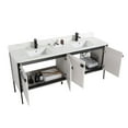 thumbnail image 5 of Fine Fixtures Oakville 72 in. W x 20 in. D x 33 in. H Bathroom Vanity in Mild Grey Oak with White Ceramic Sink - Black hardware, 5 of 8