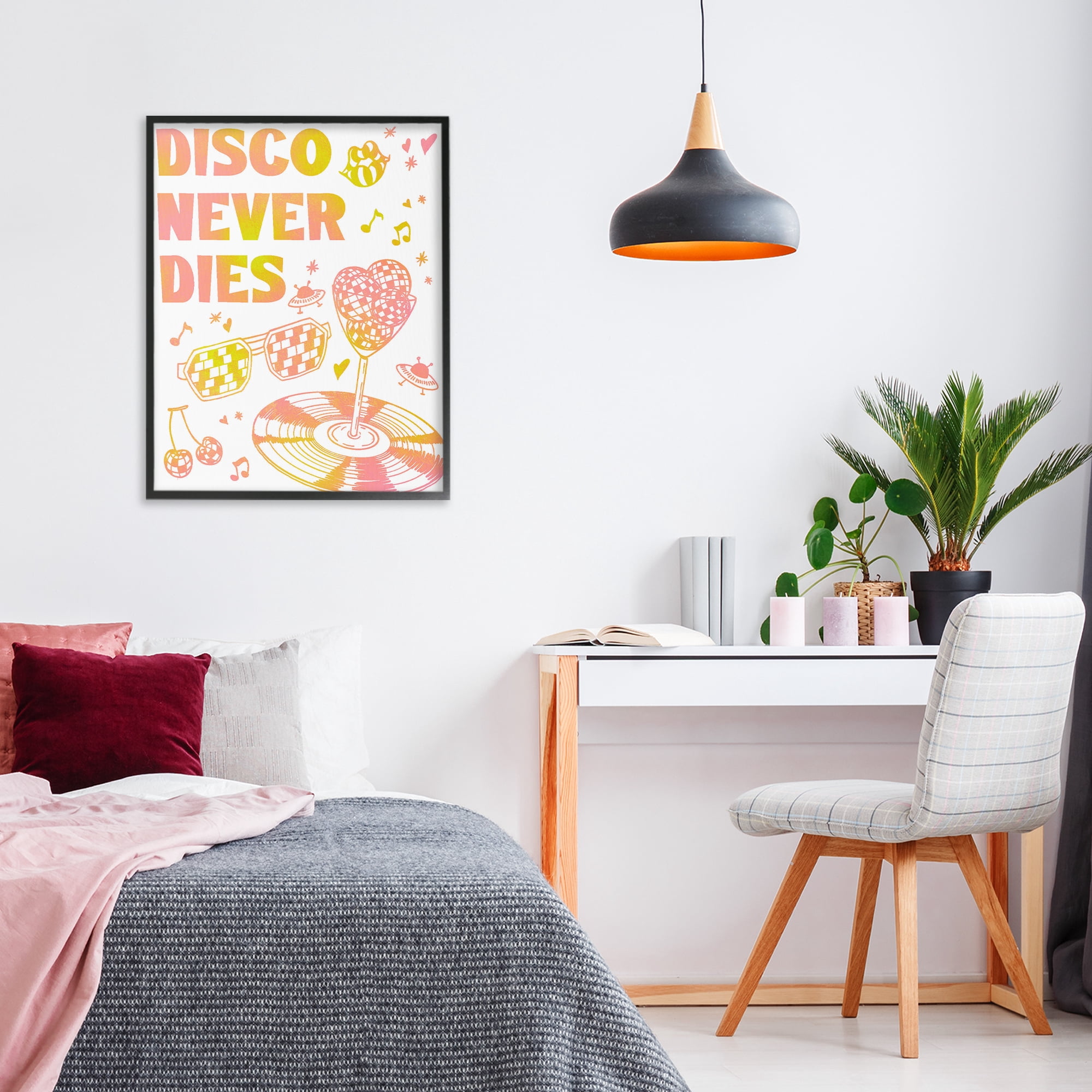 Stupell Industries Disco Never Dies Black Framed Giclee Art, design by Ziwei Li