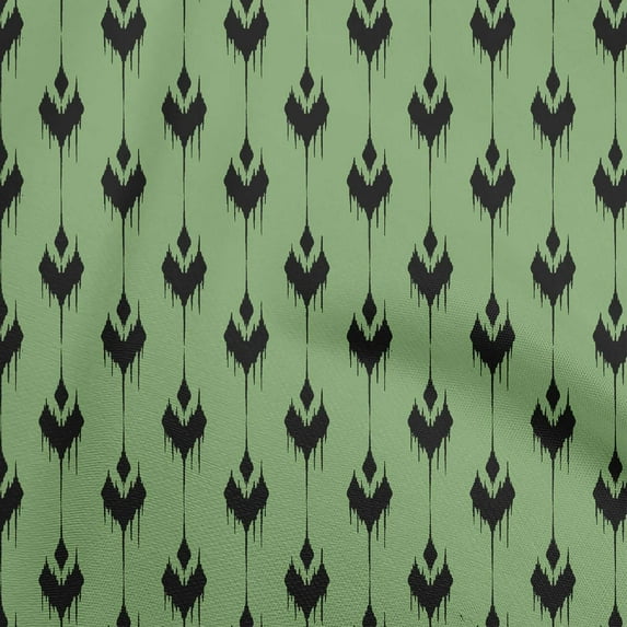 oneOone Viscose Jersey Green Fabric Asian Ikat Diy Clothing Quilting Fabric Print Fabric By Yard 60 Inch Wide-7273