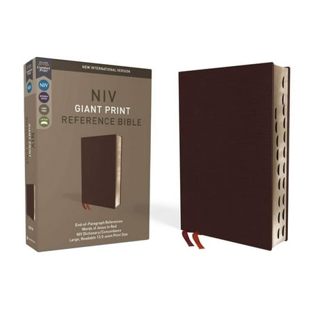 NIV, Reference Bible, Giant Print, Bonded Leather, Burgundy, Red Letter Edition, Indexed, Comfort Print, (Hardcover)