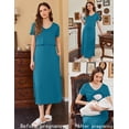 thumbnail image 2 of Ekouaer Women's Maternity Nursing Dresses Summer Short Sleeve Split Long Dresses for Breastfeeding Black M Teal XL, 2 of 6