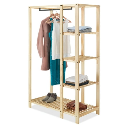UPC 038861634409 product image for Whitmor 6301-5244 20.13  x 44  x 68  Natural Colored Slat Wood Wardrobe | upcitemdb.com