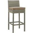 thumbnail image 2 of Modway Conduit Rattan Outdoor Bar Stool in Light Gray and Mocha (Set of 2), 2 of 4