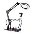 thumbnail image 3 of Soporte para placas de circuitos impresos Helping Hands con luz y lupa de 10x para talleres de reparación electrónica, soldadura y manualidades., 3 of 9