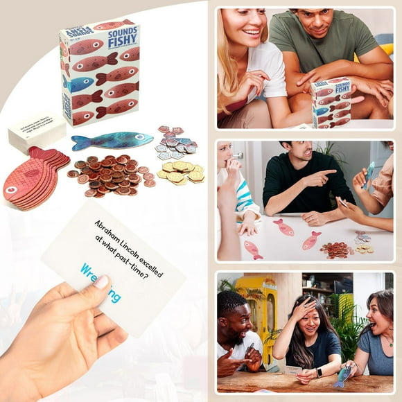 NAOJIE Sounds Fishy Board Game: The Bluffing Family Game for Kids 10+ - Best New Family Quiz Games(Only 20 Questions),Sounds Fishy,Sounds Fishy Game,Strategy Board Games