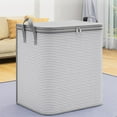 thumbnail image 1 of Bolsa de almacenamiento resistente Kdkad con asas reforzadas, bolsas extragrandes para ropa, bolsa de mano con cremallera para ahorrar espacio en viajes, almacenamiento para ropa, bolsa de, 1 of 8