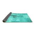 thumbnail image 2 of Ahgly Company Indoor Round Patchwork Turquoise Blue Transitional Area Rugs, 8' Round, 2 of 4