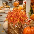 thumbnail image 2 of Scidweet Artificial Fall Flowers, 12 Bundles Autumn Fake Plants Outdoor Fall Decorations for Home Garden Porch Decor (Orange Eucalyptus), 2 of 6