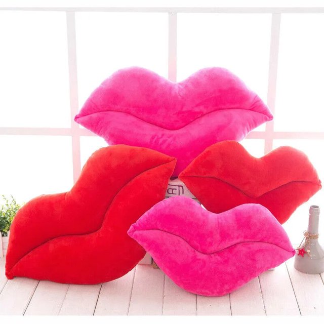Creativo Sexy Hermoso Labios Rojos Forma Almohada Oficina Almohada Muñecas para niños Decoraciones para el hogar Sofá Cintura Cojín Regalo de San Valentín (30 cm, Rosa) Ofspeizc 1416-1