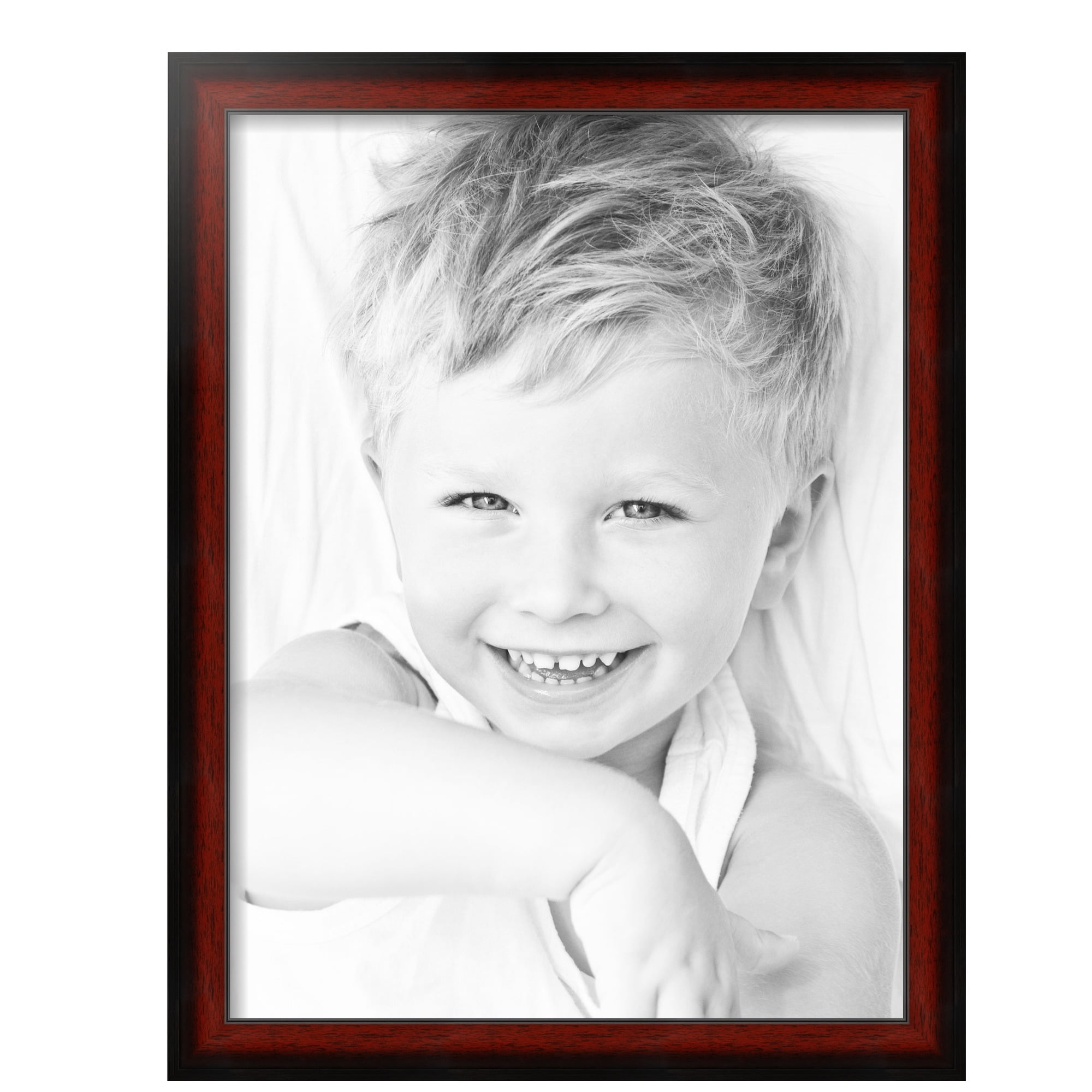 ArtToFrames 18" x 24" Honors Mahogany with Black Picture Frame, 18x24 inch Brown Wood Poster Frame (WOM-5154), 2 Pack