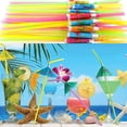 thumbnail image 3 of FAFWYP 100pcs Umbrella Disposable Bendy Straws Plastic Flexible Drinking Straws Luau Beach Decorations Hawaii Party Supplies, 3 of 9