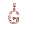 thumbnail image 1 of G" INITIAL IN CELTIC KNOT PATTERN ROSE GOLD PENDANT NECKLACE WITH DIAMOND :  10K  Pendant with 20" chain, 1 of 1