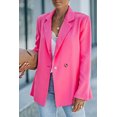 thumbnail image 2 of ABPHQTO Blazer rosa de mujer con cuello de solapa y cadena en la espalda, 2 of 5