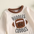thumbnail image 6 of Cjfdfy Toddler Baby Boy Girl Game Day Fall Outfit Football Huddles And Cuddles Embroidered Long Sleeve Sweatshirt And Joggers Cute My First Football Season Fall Winter Outfit 0-3Y, 6 of 9