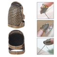 thumbnail image 2 of Dedal de costura ajustable, Protector de dedo, Pin de escudo de Metal, agujas, herramientas de bricolaje, accesorios para manualidades, 4 Uds., 2 of 5