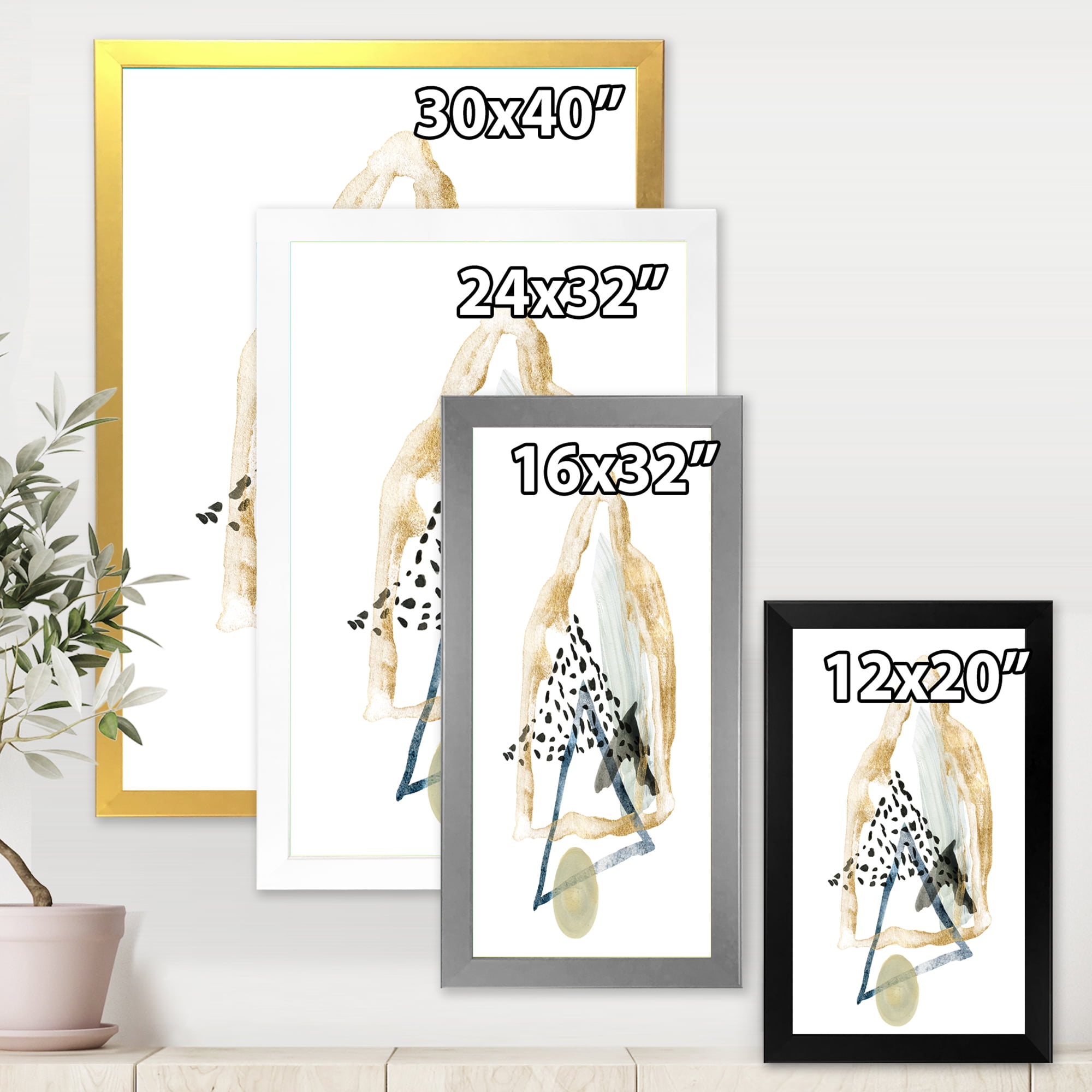 Designart 'Minimalistic Landscape of Moon With Mountains I' Modern Framed Art Print