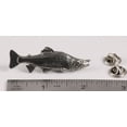 thumbnail image 2 of Sockeye Salmon Pin, Alaska, Pewter, Metal, Hat, Lapel, Brooch, Pins, Jewelry, Made in USA, Over 200 Fish Designs Available. Creative Pewter Designs. A604, 2 of 7