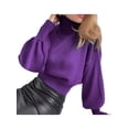 thumbnail image 4 of Arvbitana Women Spring Sweaters Pullover Cropped Turtleneck Solid Color Long Sleeve Knit Jumper Tops Streetwear, 4 of 9