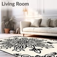 thumbnail image 2 of ODIKA 2'x3' Machine Washable Non-Slip Area Rug, Chic Dreamscape Interlocking Lotus Emblem High Traffic Rug, Black, 482690, 2 of 7