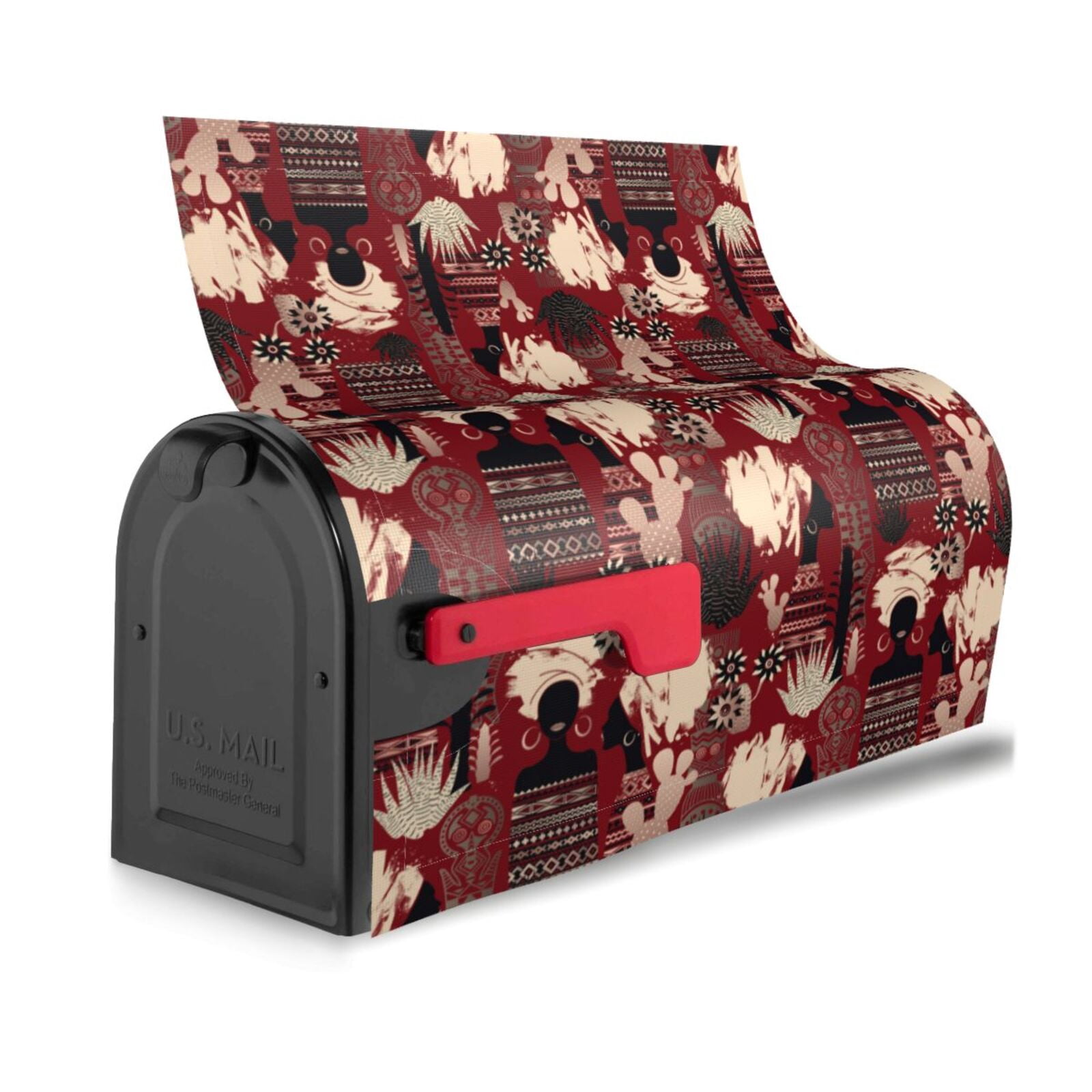 Rateoe African Women A Printed Mailbox Covers - Easy to Install Fall, Winter, Spring, Summer Mailbox Cover - Weather and UV-Resistant Mailbox Decor - Mailbox Magnetic Covers-25.5x21 in