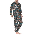 thumbnail image 2 of Lsque Coffee Lover Print Pattern Long Sleeve Pajama Set for Men - Soft 2-Piece Sleepwear and Loungewear Set with Pockets, Comfy Nightwear-XX-Large, 2 of 7