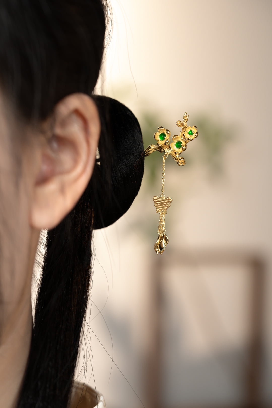 Gold-Plated Flower Hairpin, Gold